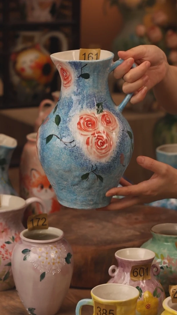 陶瓷161景德镇设计师手作花器摆件侘寂风