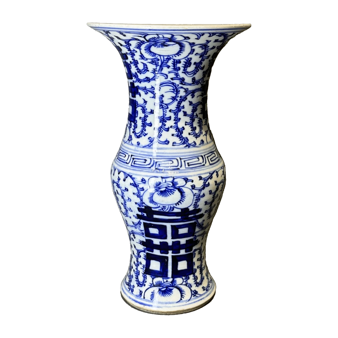 25201210t青花喜字纹花觚