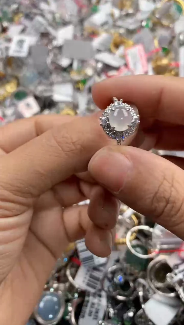 银S925镶嵌戒指翡翠555                    1