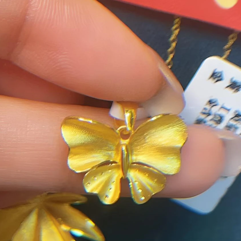 足金蝴蝶吊坠时尚百搭挂坠