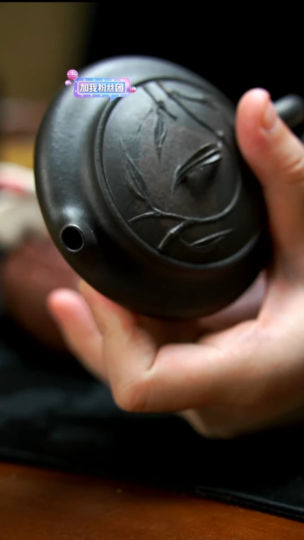 茶壶紫砂柴烧虚扁壶（有落釉）