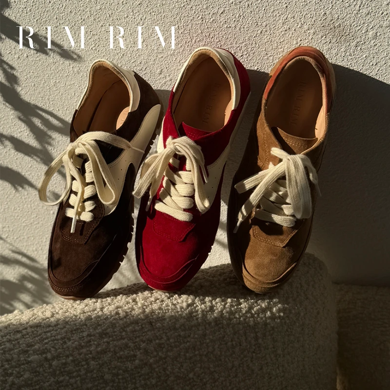 RIM RIM.聆里【松弛系列】撞色薄底德训鞋休闲百搭塑形马皮鞋