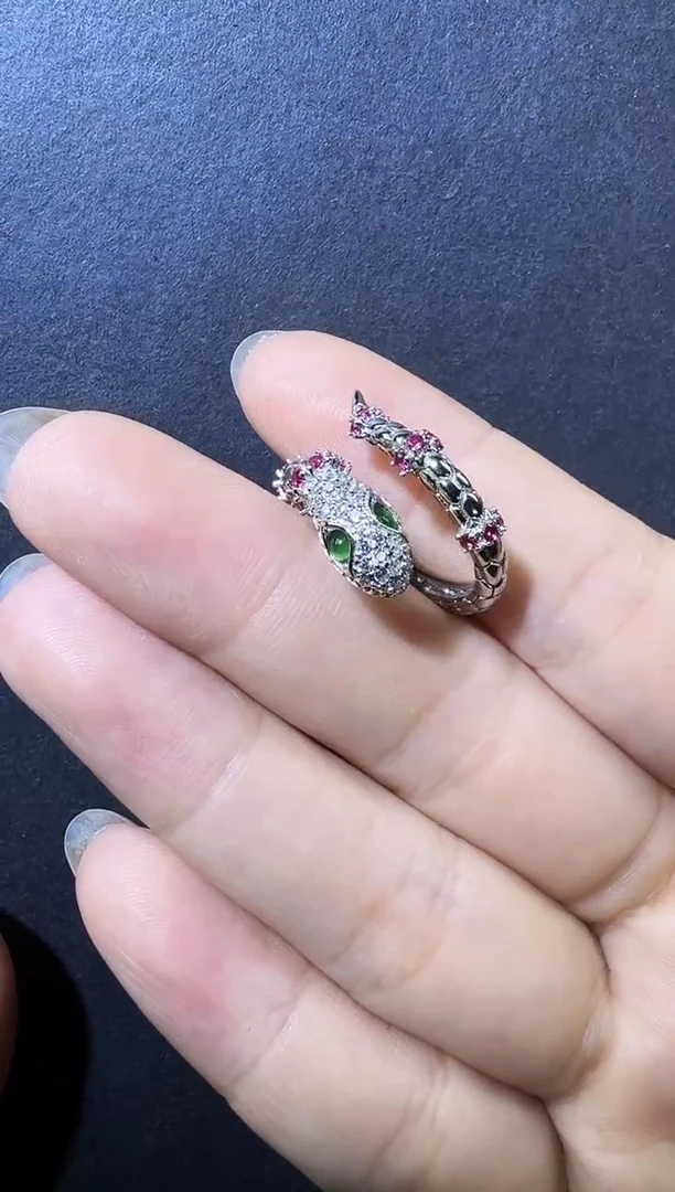 【闪购商品】翡翠戒指银S925镶嵌戒指