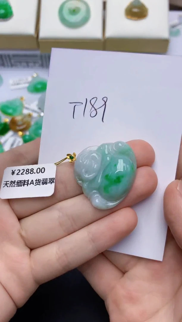 翡翠18K金镶嵌颈饰0000000000