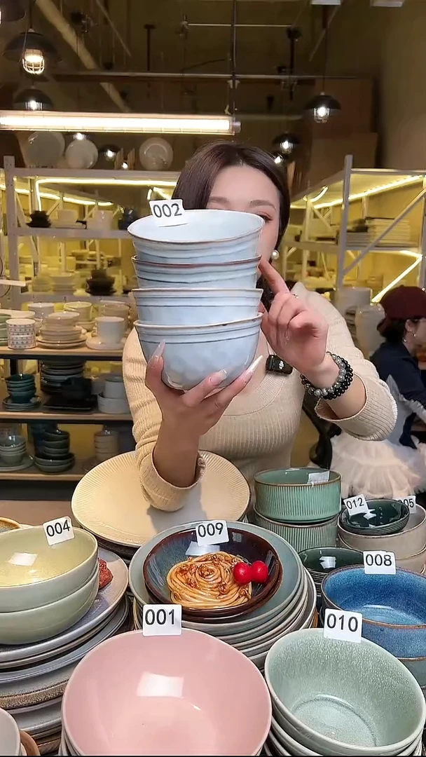 瓷52外贸尾货高温釉下彩陶瓷餐具默认微瑕