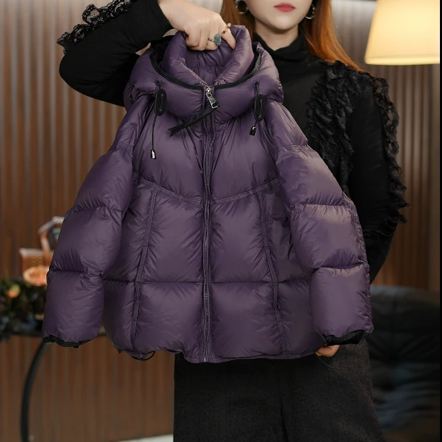 【YY】2025冬季新款韩版宽松简约时尚男女宝连帽双倍充绒羽绒服