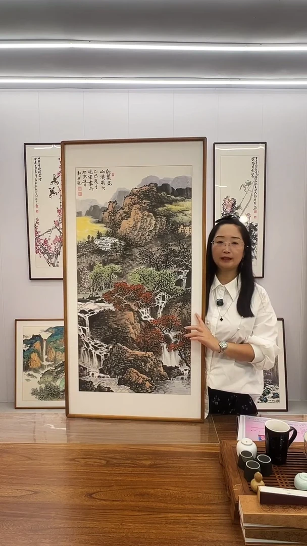国画张现军 120*60 山水 红叶满山溪