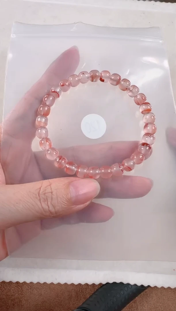 未镶嵌手串南红玛瑙原矿无优化无胶裂草花单圈6.5+