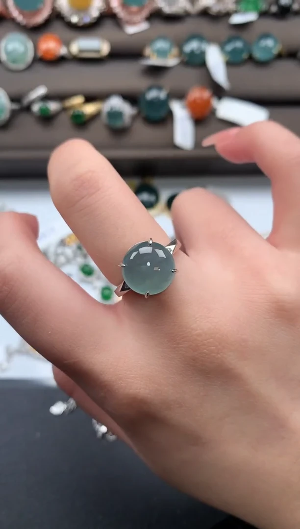 【闪购商品】翡翠戒指银S925镶嵌55214