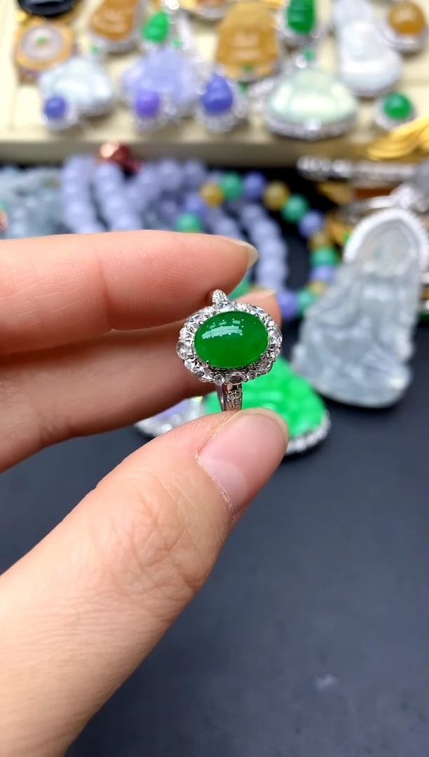 18K金镶嵌戒指翡翠342 -中国好珍宝