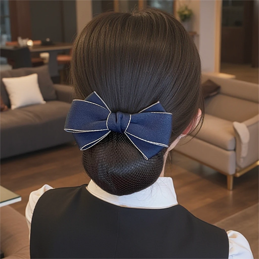 头花女网兜护士空姐上班发网银行工作头饰发饰职业发夹2025年新款