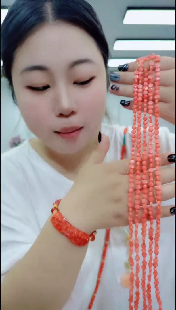 玛瑙/玉髓颈饰合金0531粉馒头项链