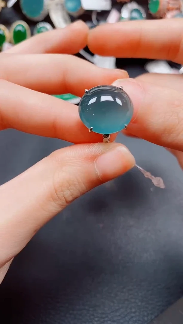 银S925镶嵌戒指翡翠翡翠