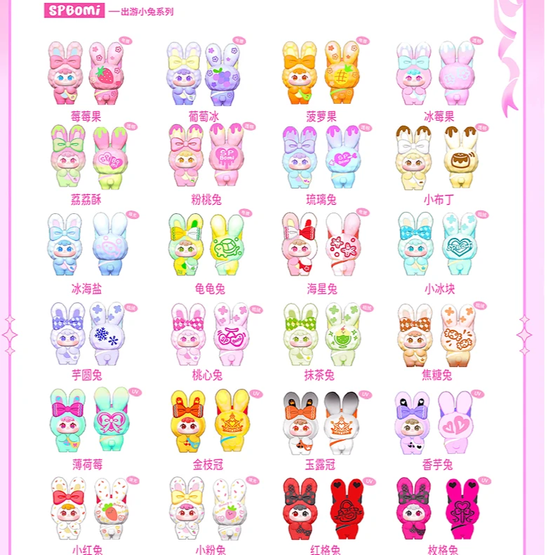 【拆盒拆袋】SPBOMI出游小兔系列萌粒盲盒潮玩周边礼品手办框框拆盒