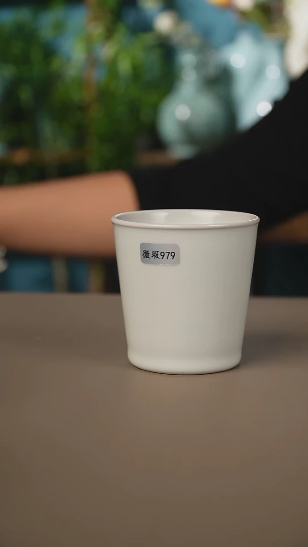 仿古月白可乐杯微暇