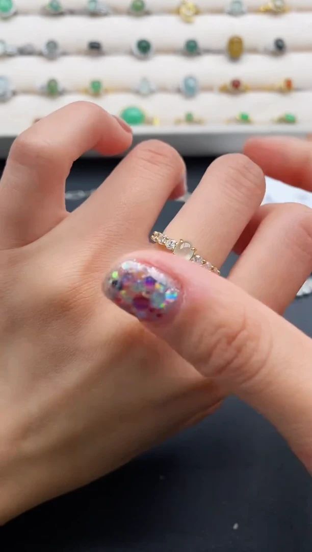 银S925镶嵌戒指翡翠111111111+8