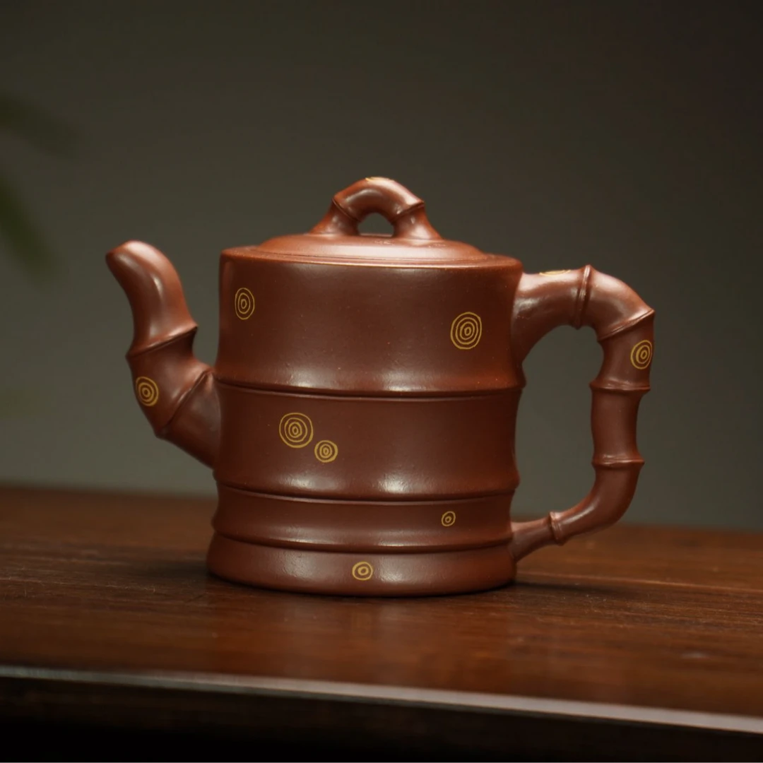 徐周底槽青高竹节300cc宜兴黄龙山原矿手工紫砂壶