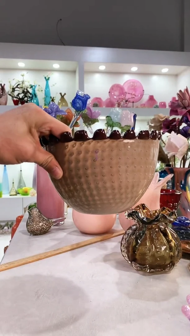 慕忆家手作琉璃花瓶瑕疵