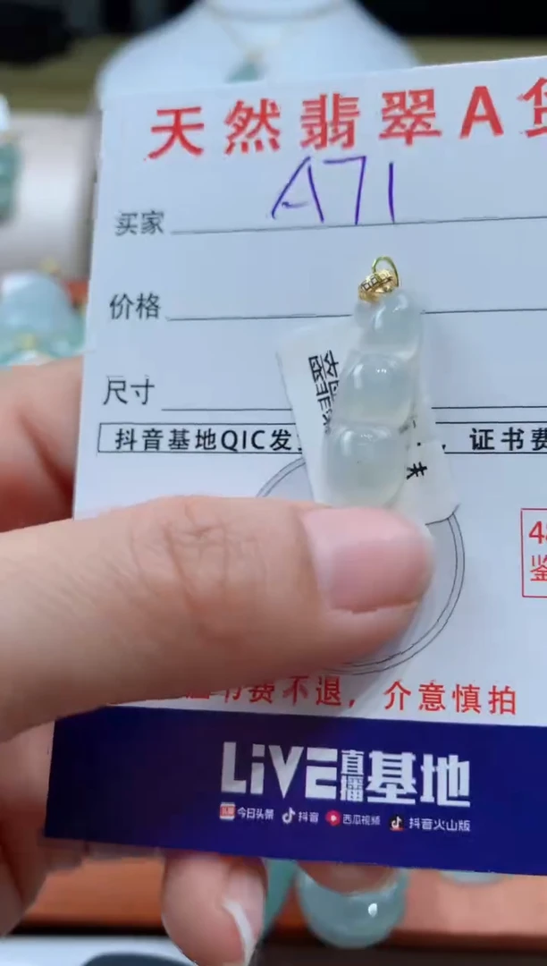 【闪购商品】翡翠颈饰18K金镶嵌天然缅甸a货翡翠