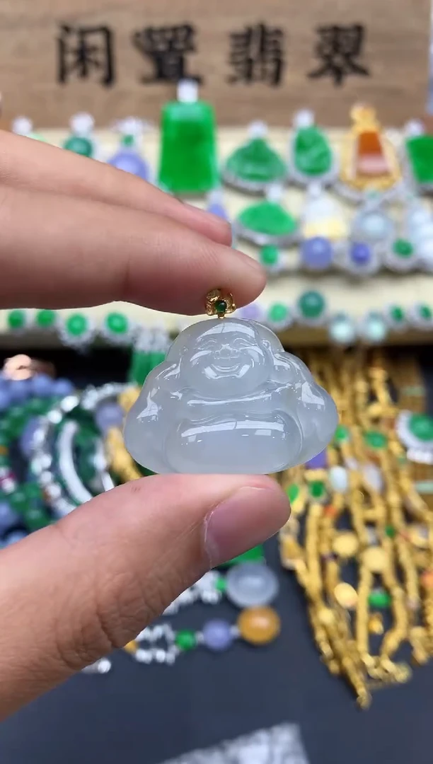 翡翠18K金镶嵌颈饰163-春日珠宝