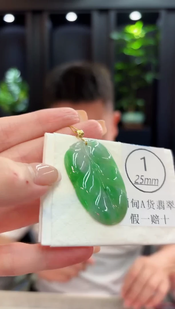 颈饰18K金镶嵌翡翠 缅料A货/支持复检/一件