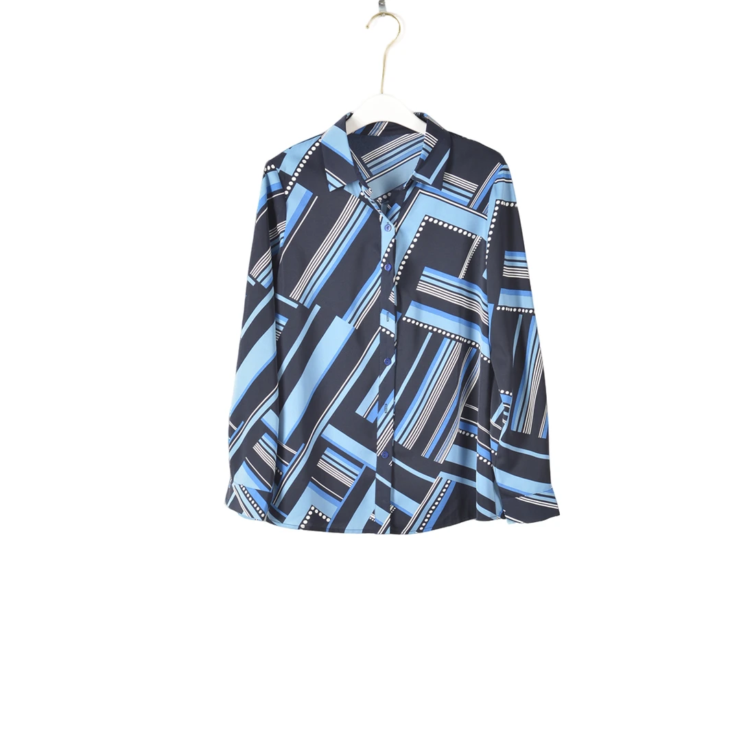 GPA1【专柜捡漏】深圳高端女装YYB-衬衫3027-黑蓝条正码