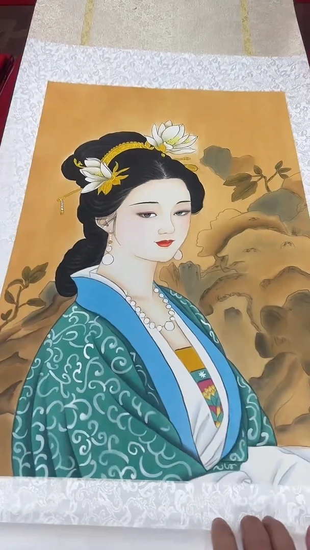 国画王碧梧绘画2.7pc绢本人物卷轴