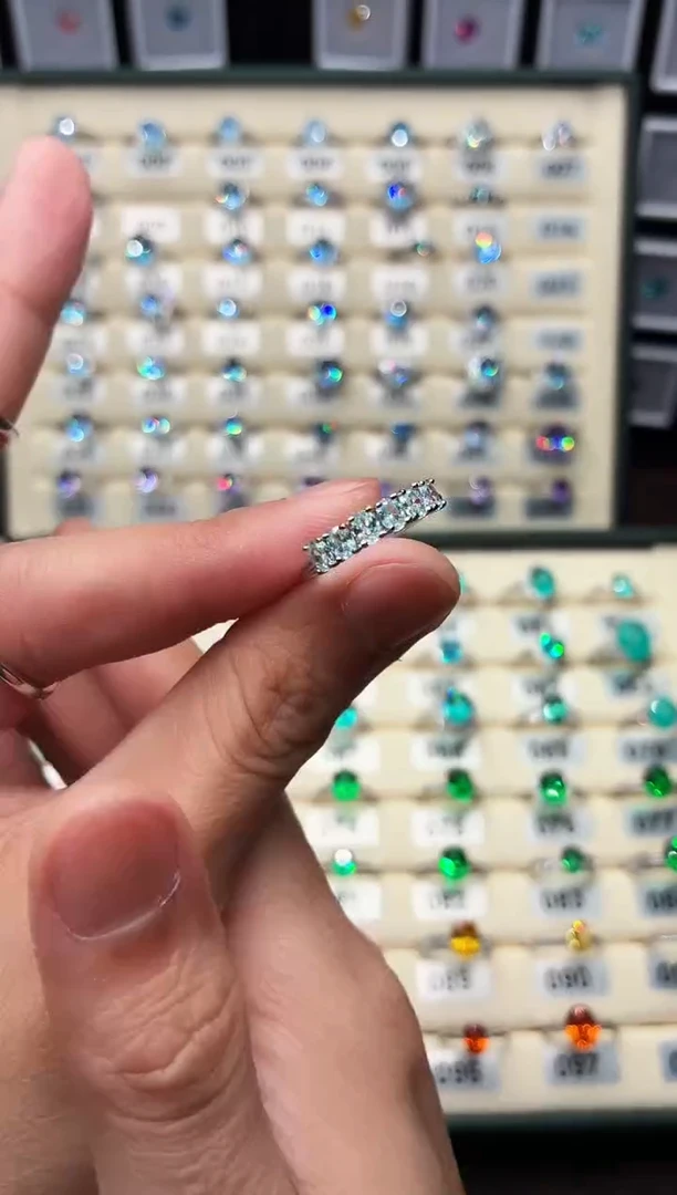 银S925镶嵌戒圈海蓝宝石0001