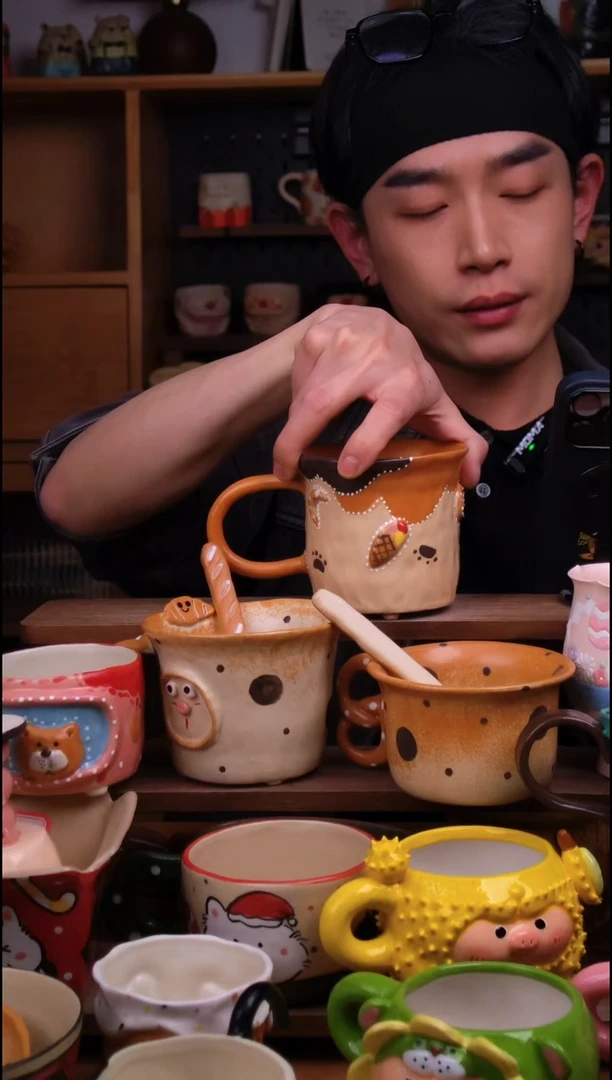 杯子陶景德镇可爱设计师款陶瓷