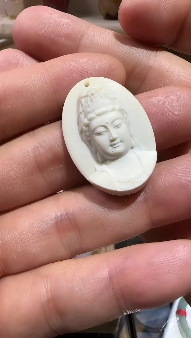 和田玉未镶嵌颈饰自*和田玉35*25*10