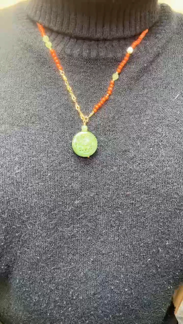 颈饰未镶嵌和田玉多样性发一件 180