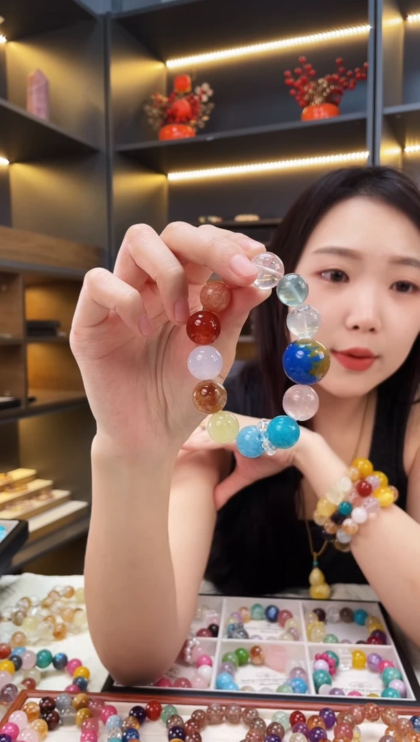 未镶嵌手链水晶地球多宝手串