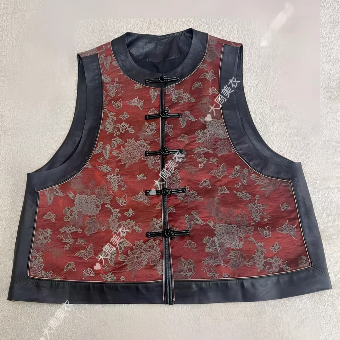 【赤云绮】新中式提花宽松型复古马夹2025国风红色马甲百搭优雅美衣