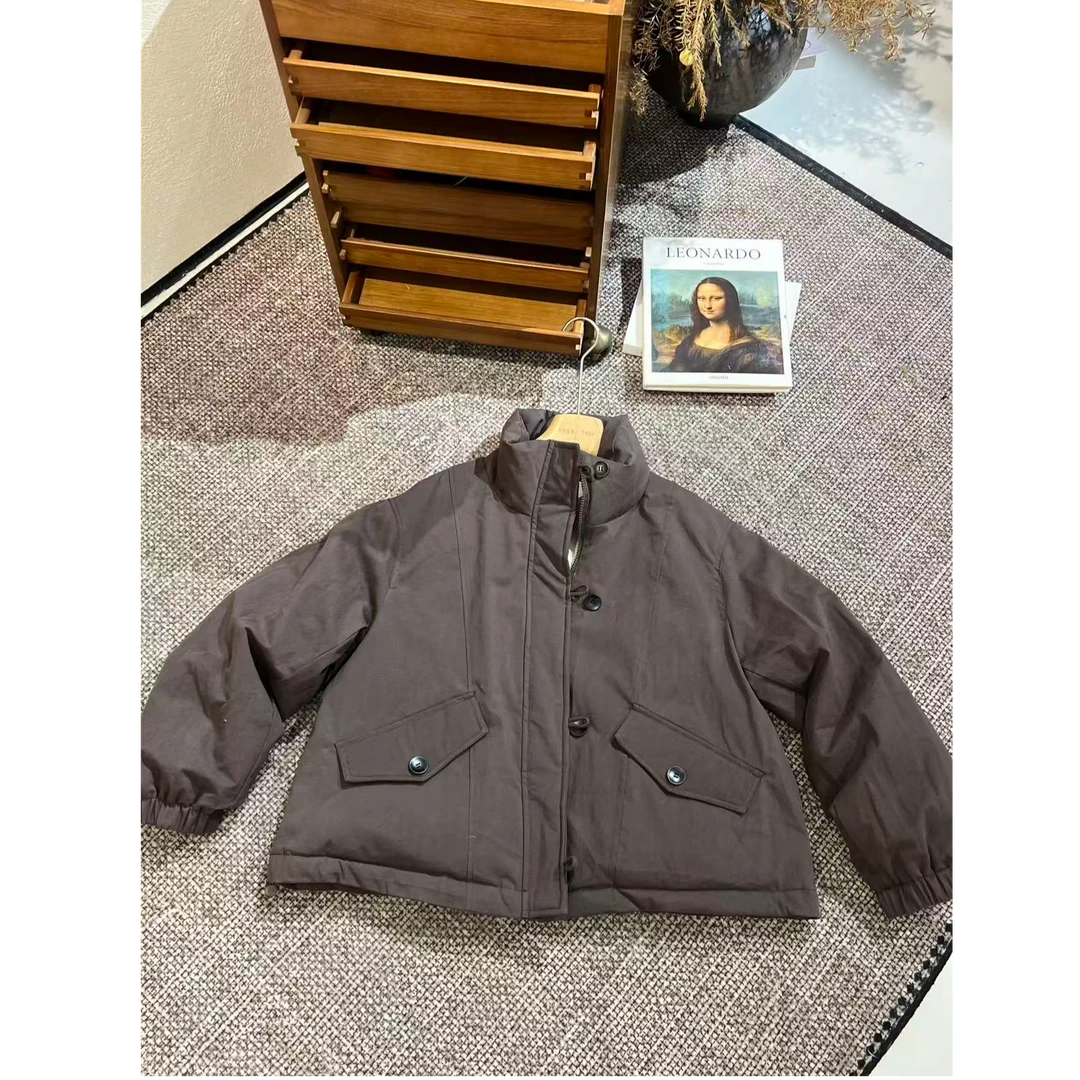 【YIBUDAOWEI】两面穿撞色立领宽松单排扣鸭绒外套 16152