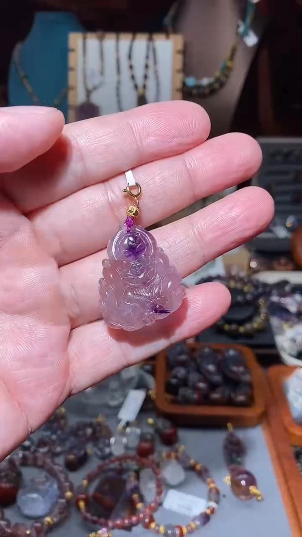 水晶珠宝半成品未镶嵌超七吊坠凤九