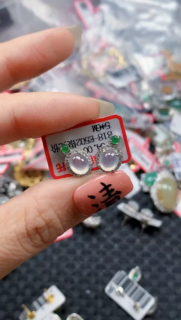 银S925镶嵌戒指翡翠天然A货缅甸翡翠