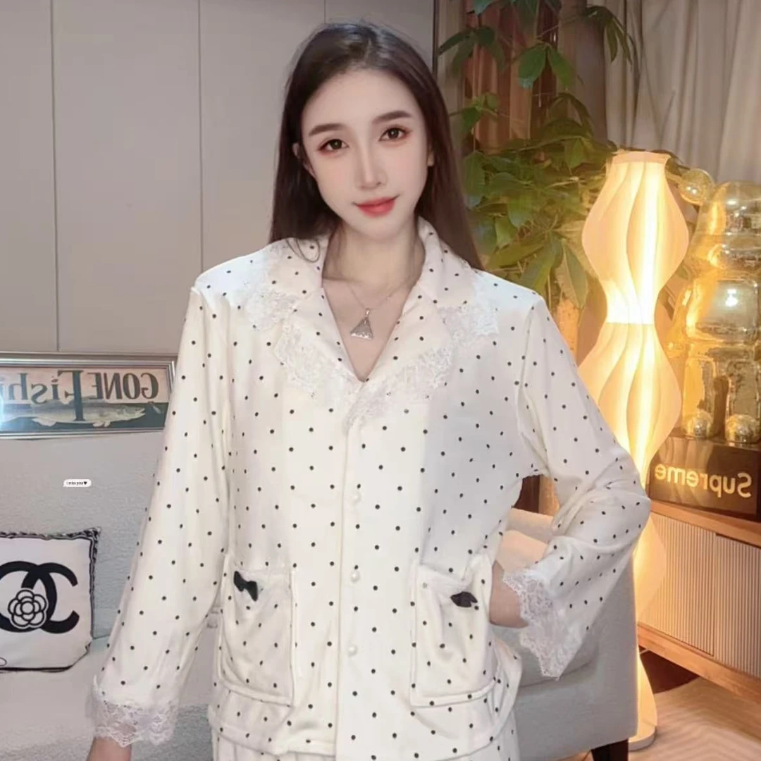 SIEOYJIEA/私迹大榕家大刘eva【可可点点】女款气质家居服睡衣