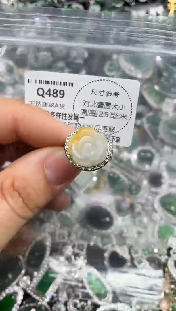 颈饰未镶嵌翡翠Q489戒指