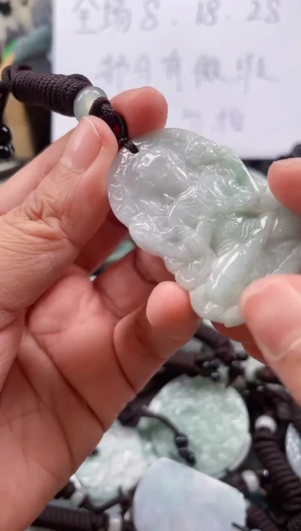 【闪购商品】翡翠颈饰未镶嵌天然缅甸A货翡翠有瑕疵555