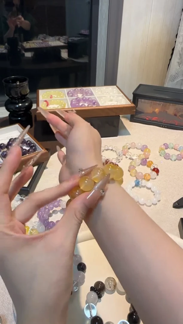 未镶嵌手链水晶黄胶花14