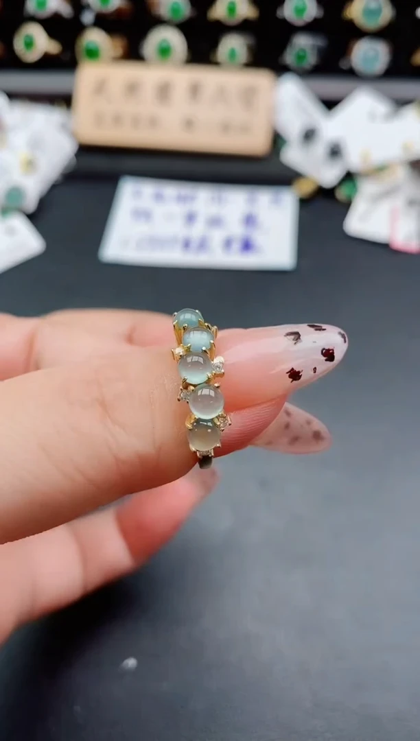 银S925镶嵌戒指翡翠1