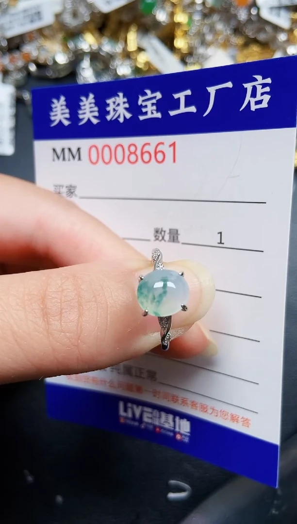 翡翠银S925镶嵌颈饰8661