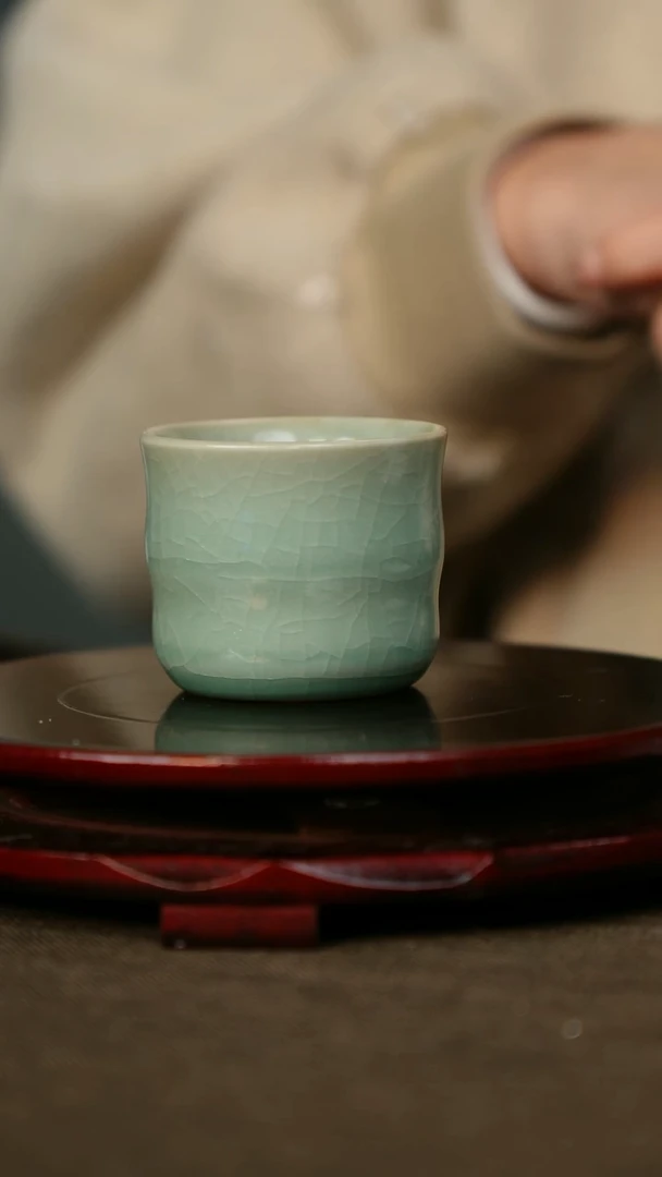 全品  竹节杯 仿古釉