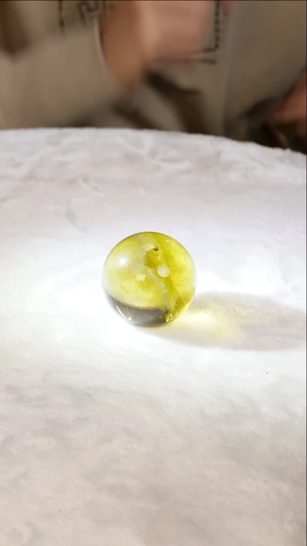 未镶嵌珠宝半成品水晶黄水晶球D723