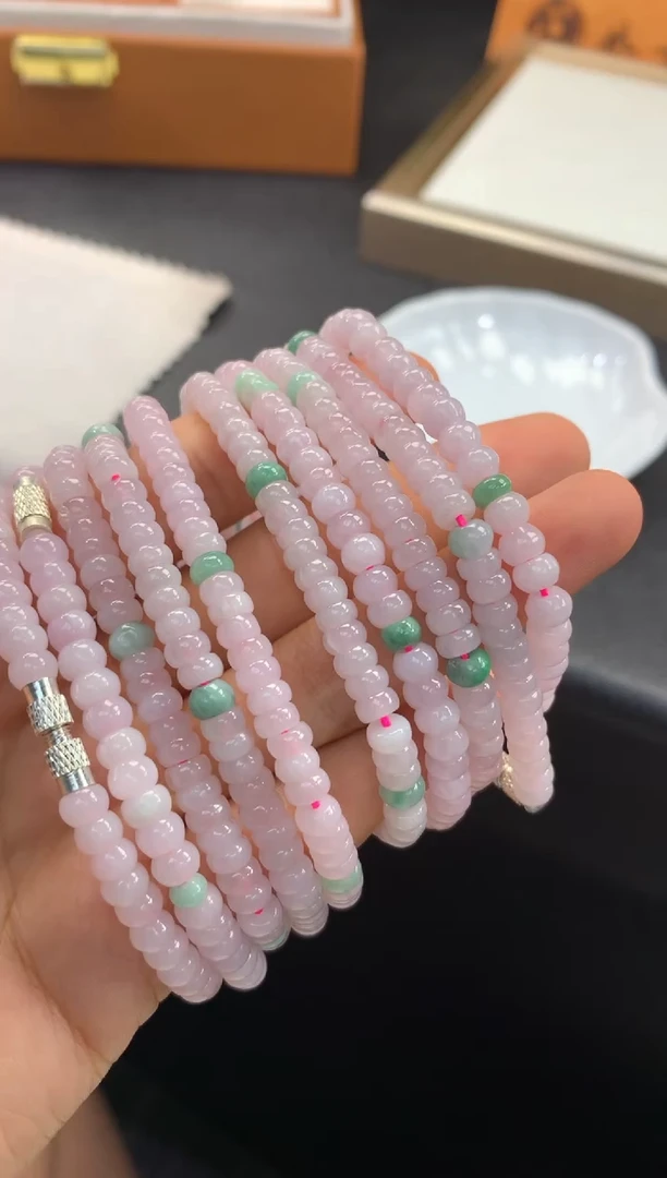 未镶嵌手串翡翠FC492 翡翠算盘珠手串 多样性发其一