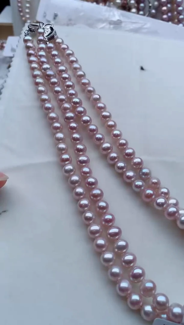 淡水珍珠银S925镶嵌项链多样性发其一，非无暇