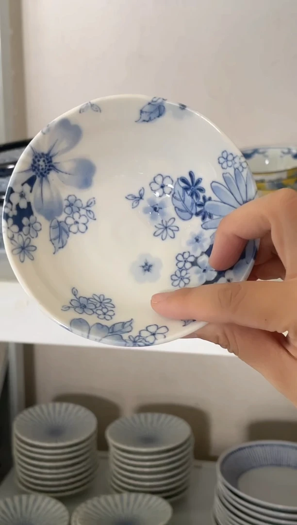 瓷片2只花聚会小深碟 微瑕
