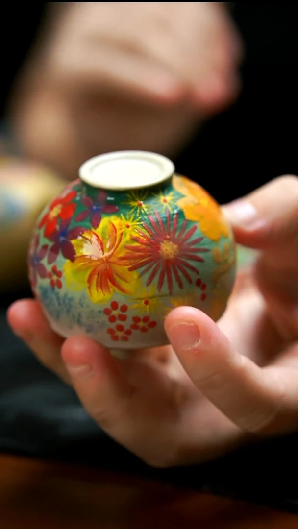 茶壶紫砂白泥繁花杯