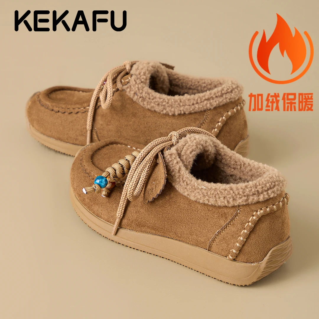 珂卡芙卡皮巴拉2.0勃肯毛毛鞋女2026冬季新款加绒雪地靴毛绒棉鞋