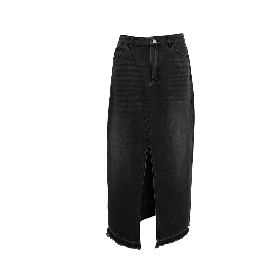 DNCY开叉牛仔长半裙DA42222048